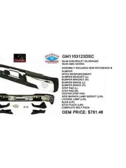 GM1103123DSC Rear Bumper Assembly