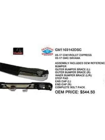 GM1103142DSC Rear Bumper Assembly