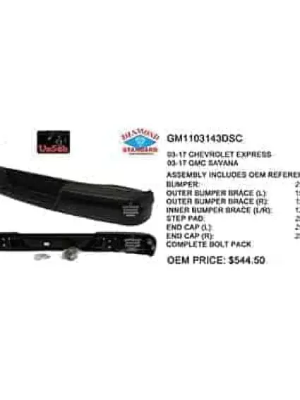 GM1103143DSC Rear Bumper Assembly