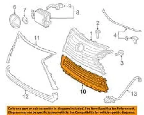 LX1036126 Grille Bumper