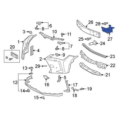 LX1067112C Front Bumper Rebar Bracket