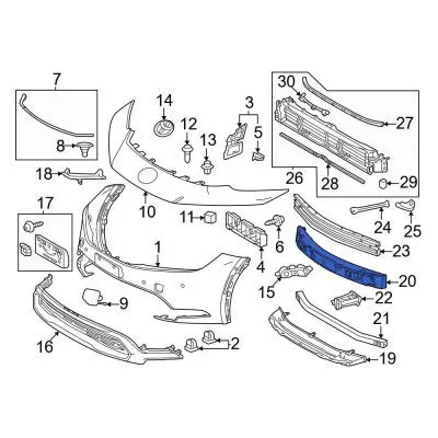 TO1070255C Front Upper Bumper Impact Absorber