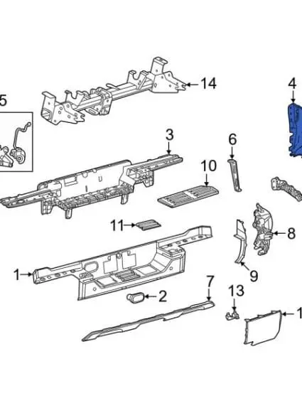 TO1104144 Driver Side Rear Bumper Extension