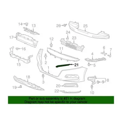 HO1215110 Pasenger Side Upper Grille Molding