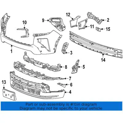 GM1068259 Front Bumper License Plate Bracket