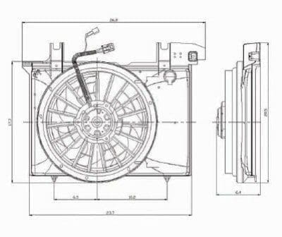 VO3117104 Cooling System Fan Radiator Assembly