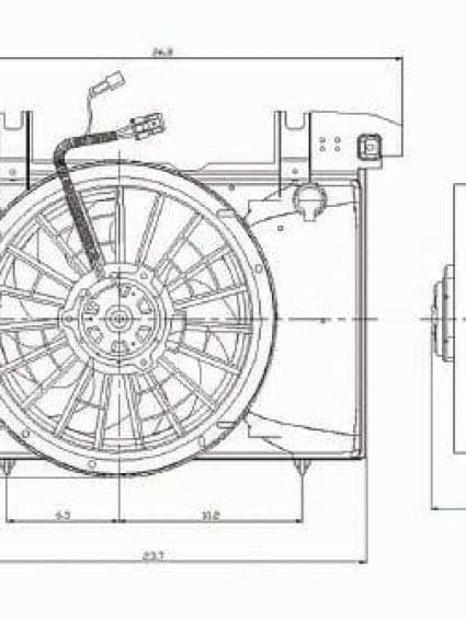 VO3117104 Cooling System Fan Radiator Assembly