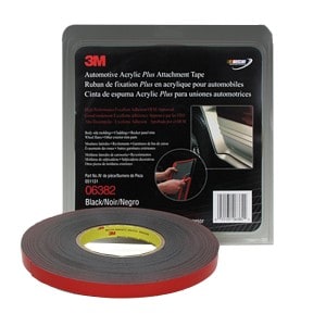 3M Automotive Acrylic Plus Attachment Tape 06382, black, 1/2 in x 20 yd, 45 mil 3M Automotive Acrylic Plus Attachment Tape 06382, black, 1/2 in x 20 yd, 45 mil