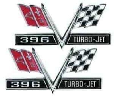 GLAEM4220 Emblem Fender Crossed Flags GLAEM4220 Emblem Fender Crossed Flags