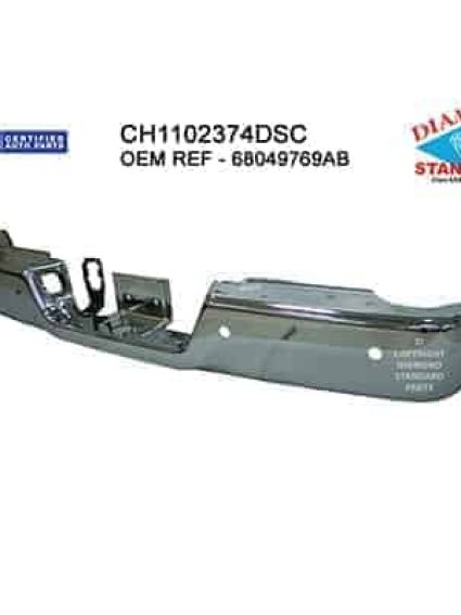 CH1102374DSC Rear Bumper Face Bar