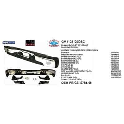 GM1103123DSC Rear Bumper Assembly