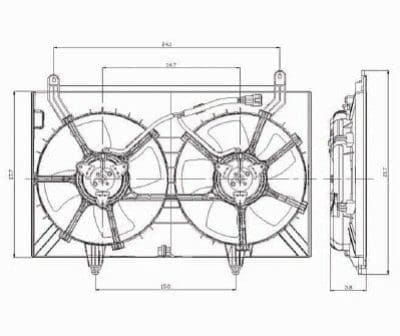 IN3115104 Cooling System Fan Radiator Dual Assembly