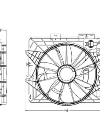GM3115253 Cooling System Fan Radiator & Condenser Assembly