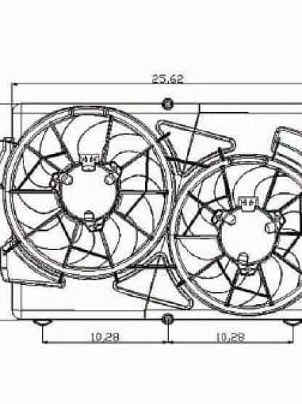 GM3117103 Cooling System Fan Dual Radiator & Condenser Assembly