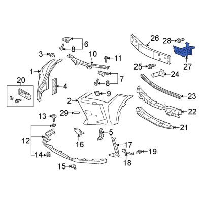 LX1066112C Front Bumper Rebar Bracket