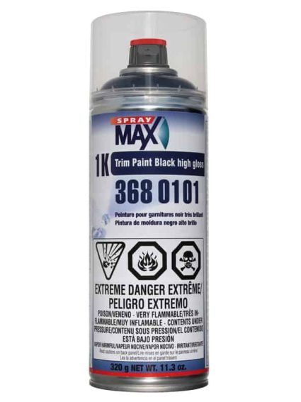 SprayMax Trim Paint Gloss Black 1K Areosol 3680101