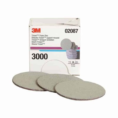 3M Trizact Hookit Foam Abrasive Disc 3000 Grit, 02087, 3 Inch, 15 Discs per Carton