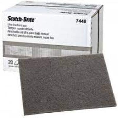 3M 07448 Scotch-Brite Hand Pad Ultra Fine, Grey, 9 in x 6 in (22.86 cm x 15.24 cm)