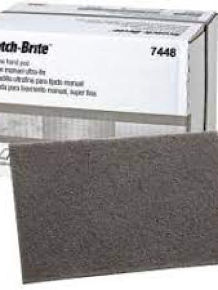 3M 07448 Scotch-Brite Hand Pad Ultra Fine, Grey, 9 in x 6 in (22.86 cm x 15.24 cm)