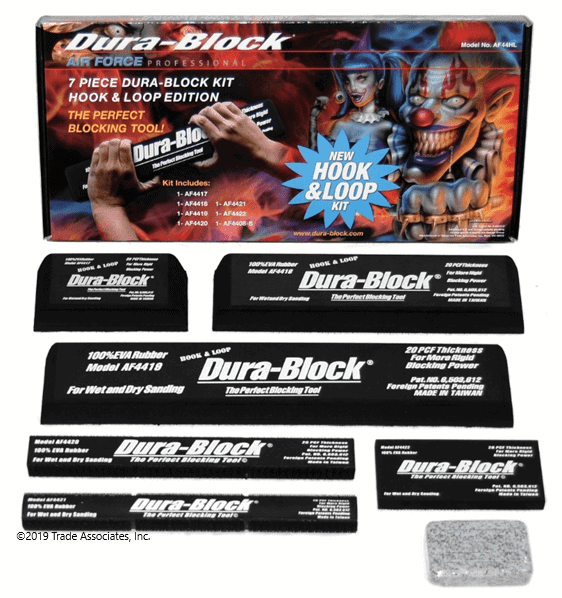 Dura-Block Sanding Block Kit AF44HL 7 Piece Velcro Paper