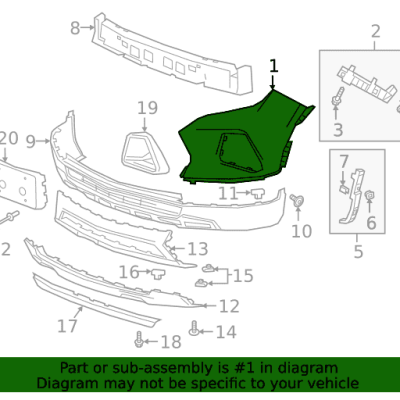 gm1016109 Front Upper Driver Side Bumper Cover