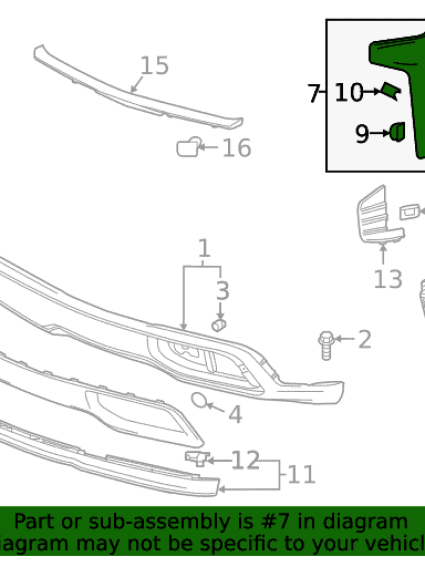 GM1016111 Front Bumper Extension Driver Side