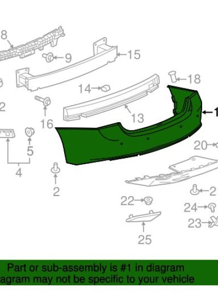 GM1100A23 Rear Bumper Cover