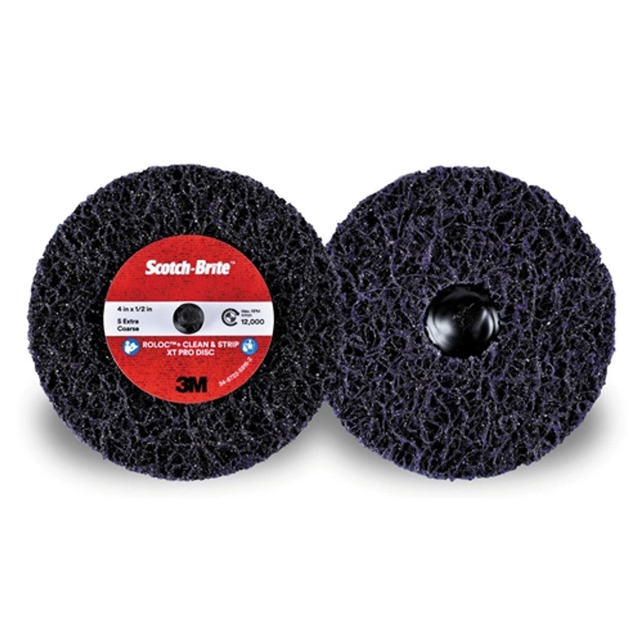 3M Scotch-Brite Roloc Clean and Strip XT Pro Disc, 21552, 4 in x 0.5 in (10.16 cm x 1.27 cm)