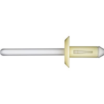 Auveco Rivets White Plastic CAPS13749 1/4 23/32 Grip PK 25