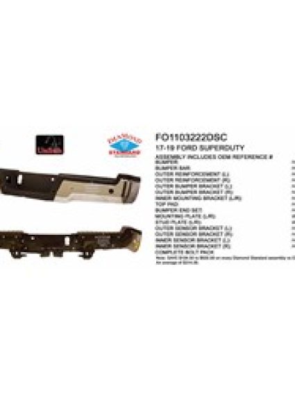 FO1103222DSC Rear Bumper Assembly