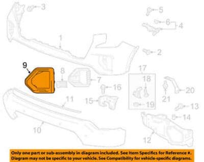 GM1038254 Front Bumper Insert Fog Light Trim Driver Side