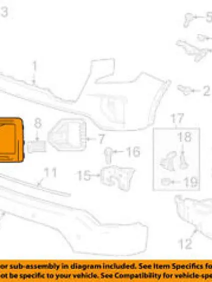 GM1038254 Front Bumper Insert Fog Light Trim Driver Side