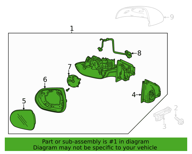 GM1321671 Mirror Power Passenger Side Heated GM1321671 Mirror Power Passenger Side Heated