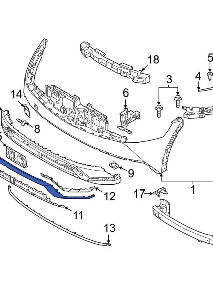 HY1044128C Front Lower Bumper Cover Molding