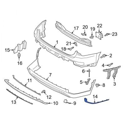 HY1046125C Front Driver Side Bumper Cover Molding