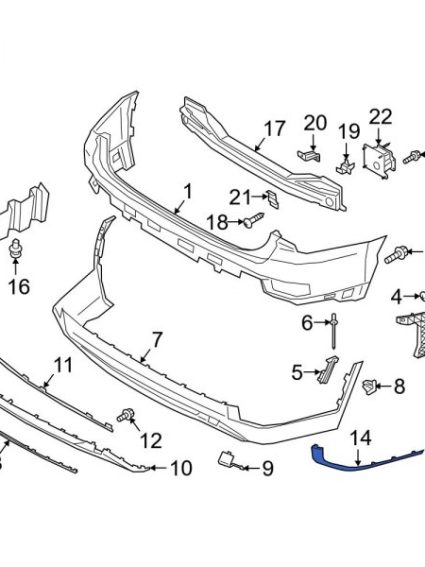 HY1046125C Front Driver Side Bumper Cover Molding