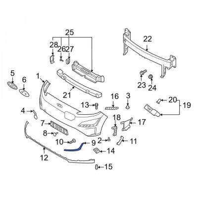 HY1046129 Front Driver Side Bumper Cover Molding