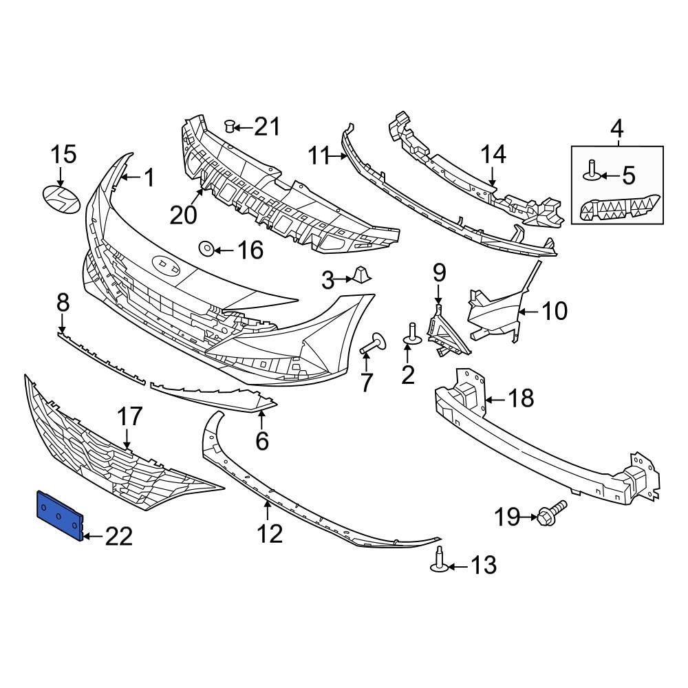 HY1068137 Front Bumper License Plate Bracket HY1068137 Front Bumper License Plate Bracket