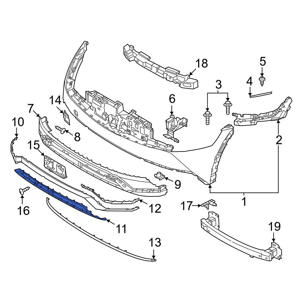 HY1095119C Front Bumper Lower Valance Panel HY1095119C Front Bumper Lower Valance Panel