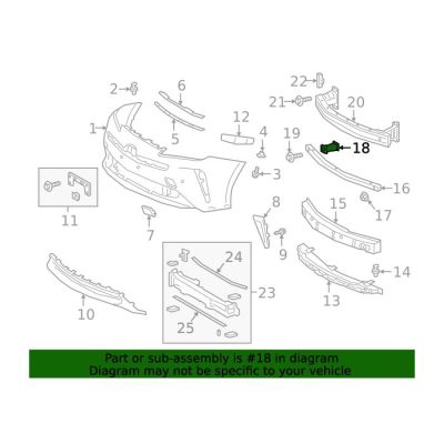 TO1067205C Front Passenger Side Bumper Impact Bar Bracket TO1067205C Front Passenger Side Bumper Impact Bar Bracket