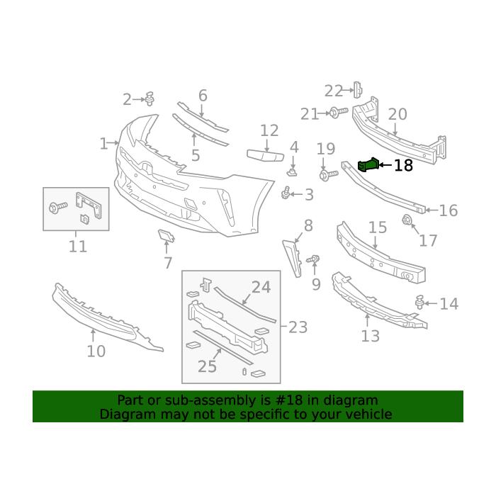 TO1067205C Front Passenger Side Bumper Impact Bar Bracket TO1067205C Front Passenger Side Bumper Impact Bar Bracket