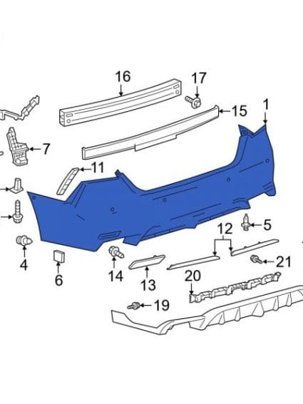 TO1100369C Rear Bumper Cover
