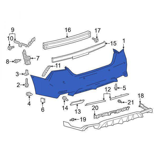 TO1100369C Rear Bumper Cover TO1100369C Rear Bumper Cover