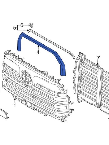 TO1210121C Front Upper Grille Molding