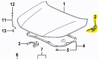 HO1236168 Driver Side Hood Hinge