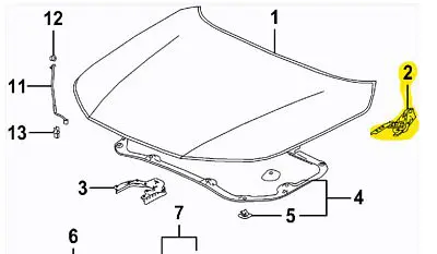 HO1236172 Driver Side Hood Hinge
