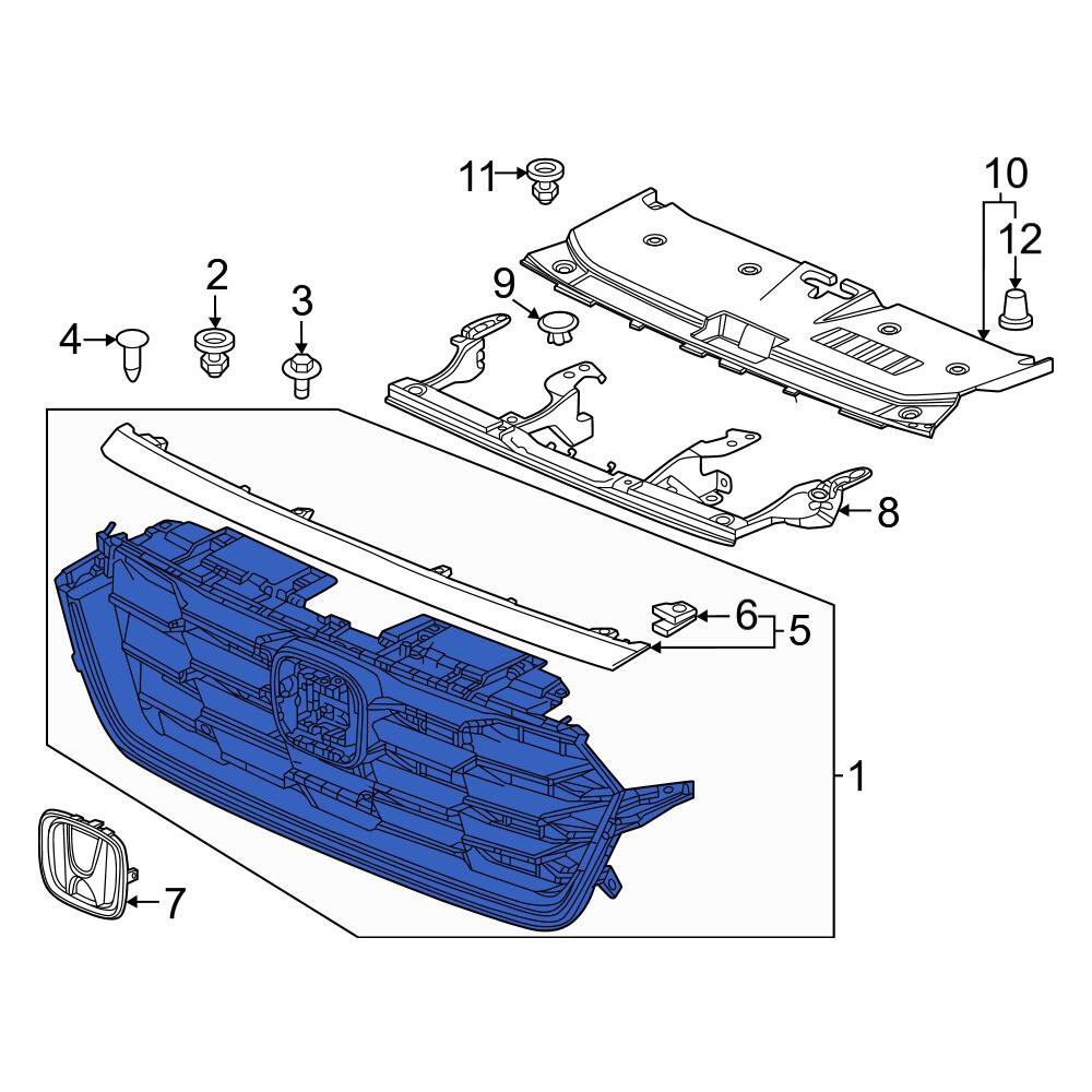 HO1200259 Front Upper Grille