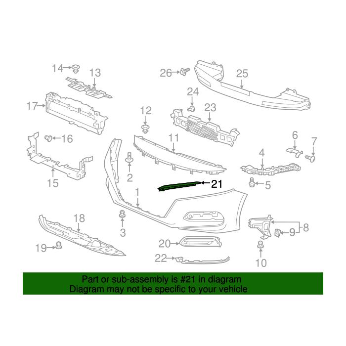 HO1214110 Driver Side Upper Grille Molding