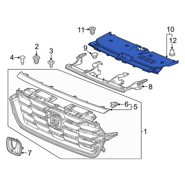 HO1224122C Front Upper Radiator Support Cover