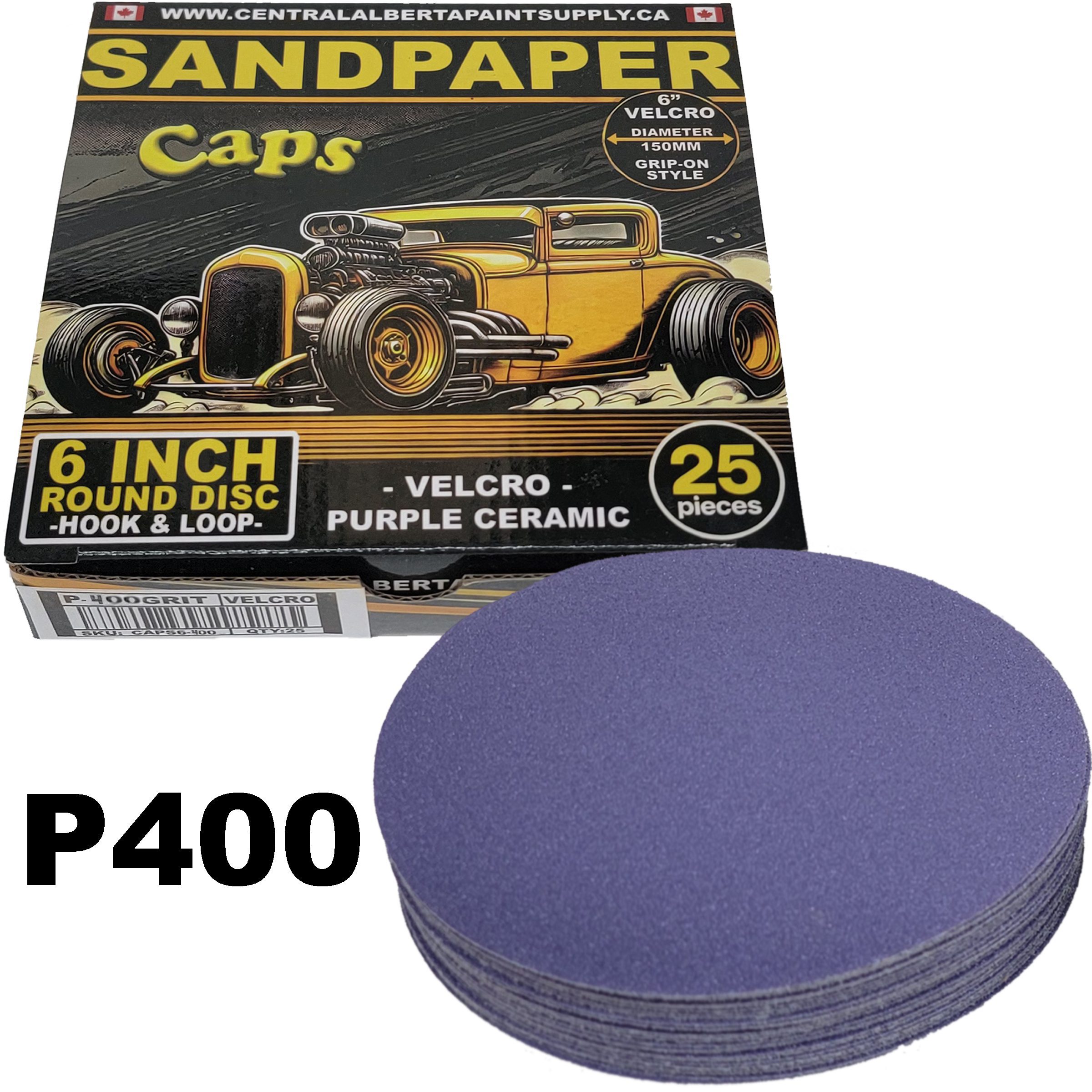 CAPS Sand Paper 6 Inch Velcro CAPS6-400